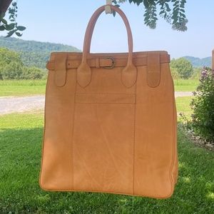 Handmade Vintage Large Leather Satchel Handbag Made in Poland NWOT